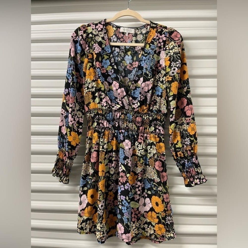 Wayf Blue and Yellow Dress Size S